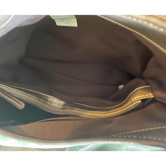 Liz Claiborne Fabric & Leather Purse Handbag Tropical Print Shoulder Bag - Picture 4 of 5